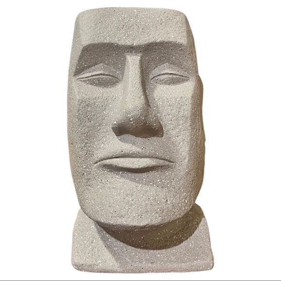 Huge Moai Resin Planter 15”tall by 9”wide about 11” deep.  great statement piece - Picture 2 of 7